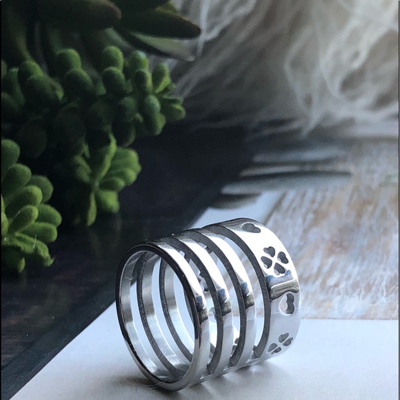 Ring heart four leaf clover size 7.5 silver  2018 - Picture 3 of 8
